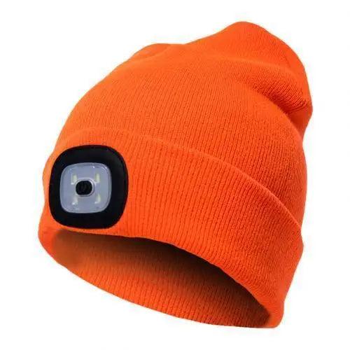 Unisex Fashion LED Light Knitted Hat For Men Women Trendy Elastic Beanie Cap Headlamp Winter Knit Lighted Headlight Headlamp Cap Stevvex