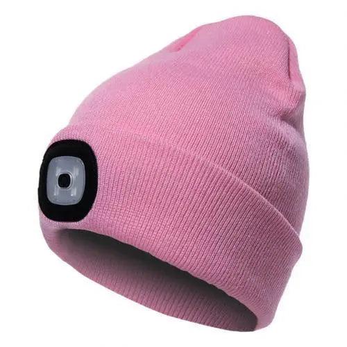 Unisex Fashion LED Light Knitted Hat For Men Women Trendy Elastic Beanie Cap Headlamp Winter Knit Lighted Headlight Headlamp Cap Stevvex