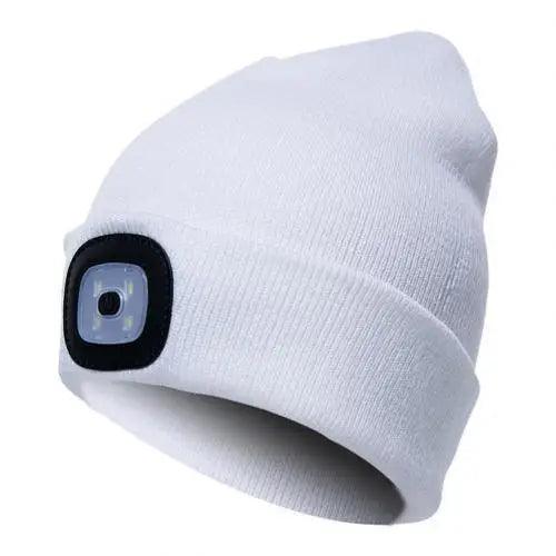 Unisex Fashion LED Light Knitted Hat For Men Women Trendy Elastic Beanie Cap Headlamp Winter Knit Lighted Headlight Headlamp Cap Stevvex