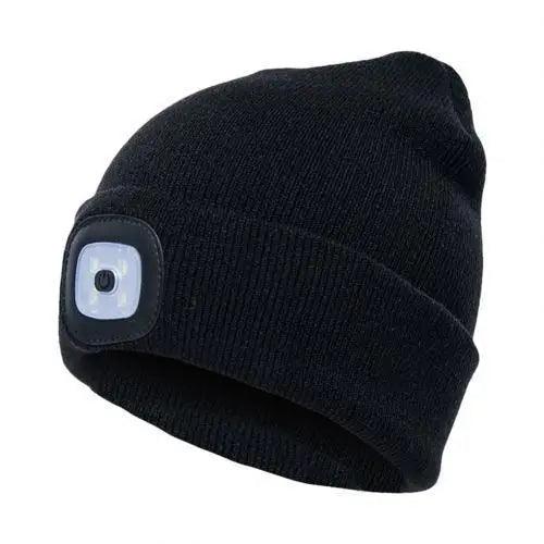 Unisex Fashion LED Light Knitted Hat For Men Women Trendy Elastic Beanie Cap Headlamp Winter Knit Lighted Headlight Headlamp Cap Stevvex