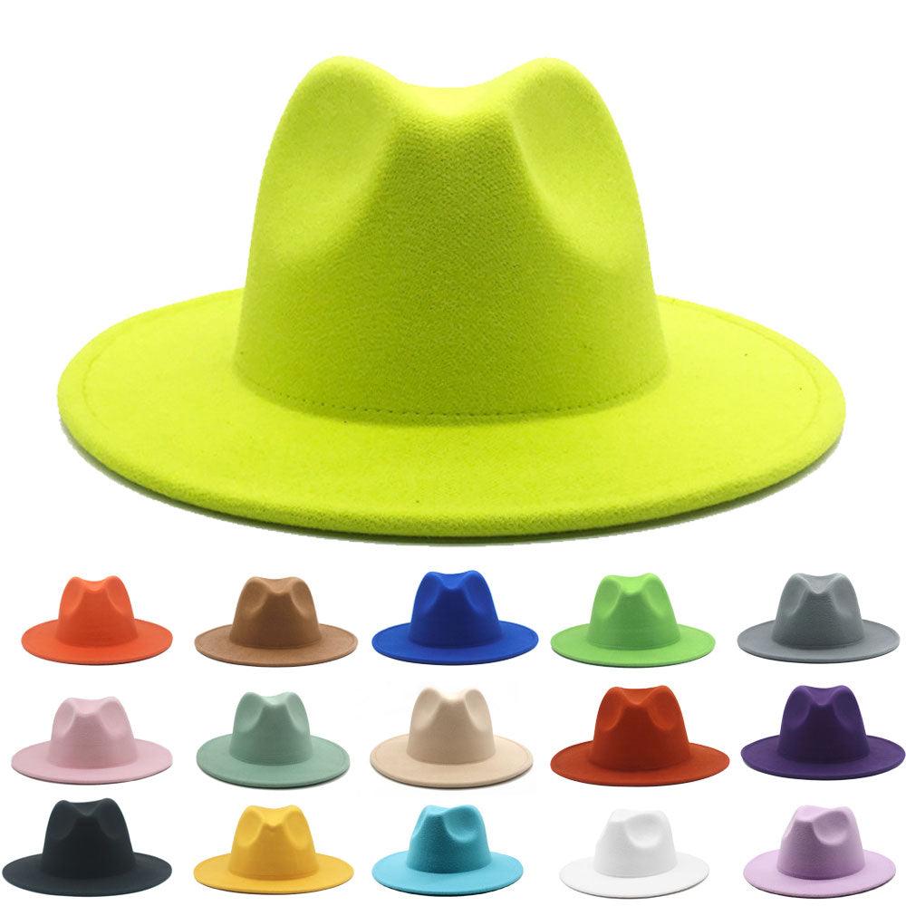 Unisex Fashion Solid Color Large Woolen Hat New Hat Fedora For Men Hats For Women Simple Modern Style Hat Autumn Fashion Hat Winter Multicolor Hat 58-61cm Stevvex