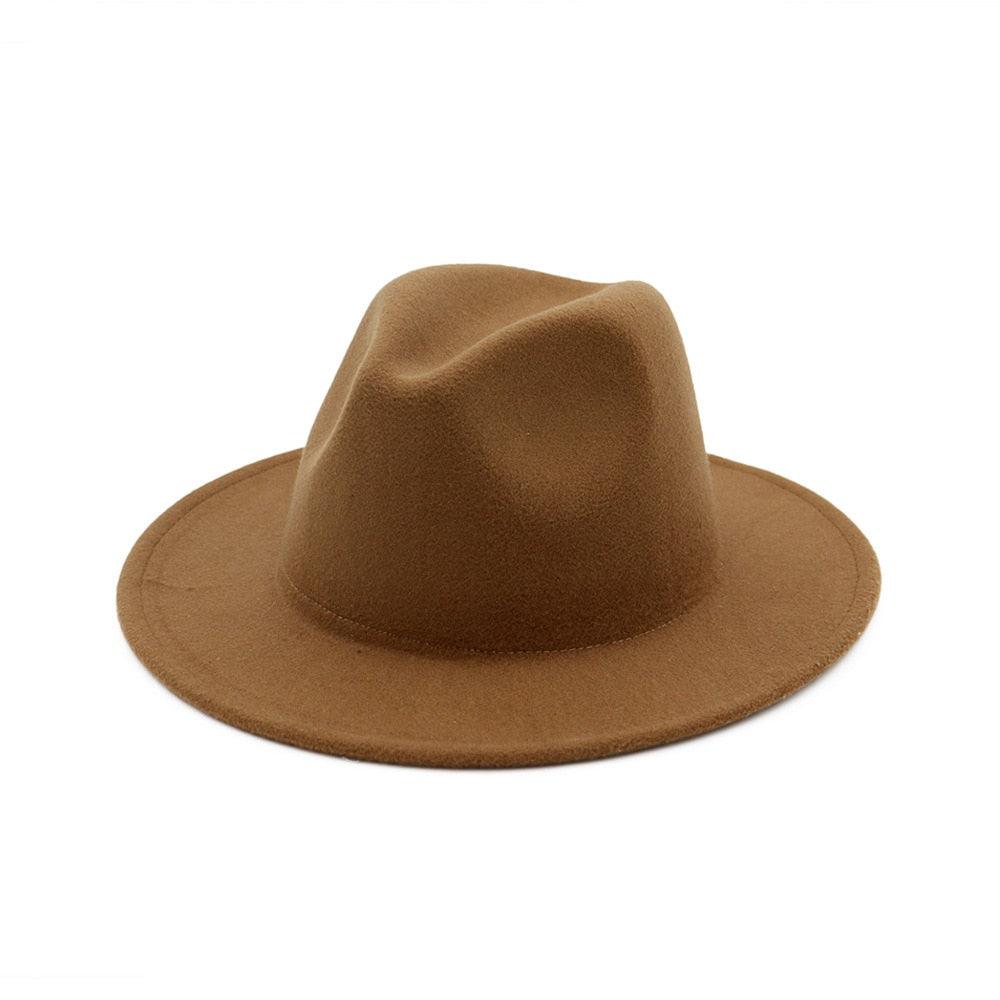Unisex Fashion Solid Color Large Woolen Hat New Hat Fedora For Men Hats For Women Simple Modern Style Hat Autumn Fashion Hat Winter Multicolor Hat 58-61cm Stevvex