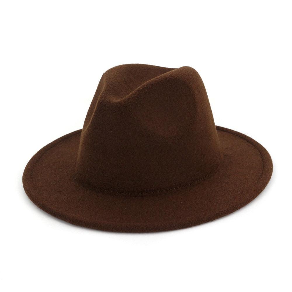 Unisex Fashion Solid Color Large Woolen Hat New Hat Fedora For Men Hats For Women Simple Modern Style Hat Autumn Fashion Hat Winter Multicolor Hat 58-61cm Stevvex
