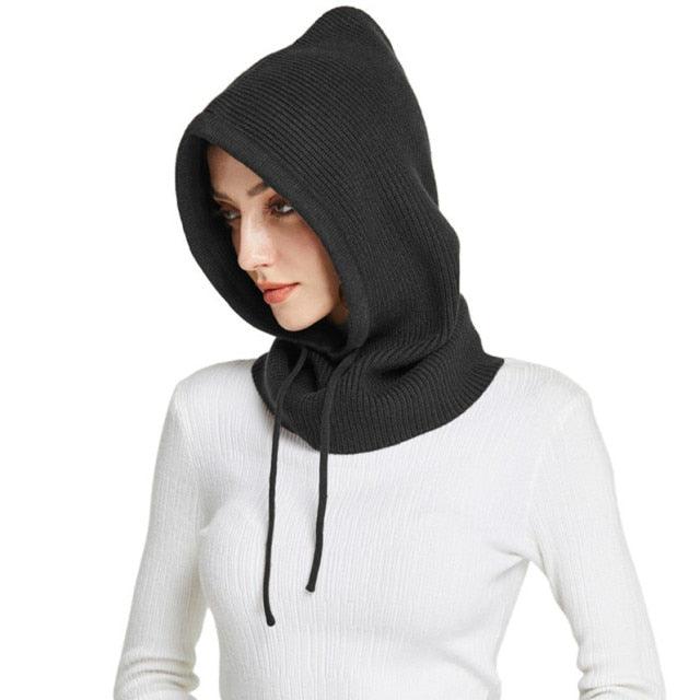 Unisex Knit Scarf Hood Hat Winter Women Cashmere Beanie Bonnet Lady Wool Neck Protect Balaclava Skellies Men Hooded Fashion Balaclava Shawl Women Winter Hat Soft Knitted Hooded Neck Collar Cap Beanie Hat Warm Scarf Unisex Bonnet Hooded Sc Stevvex