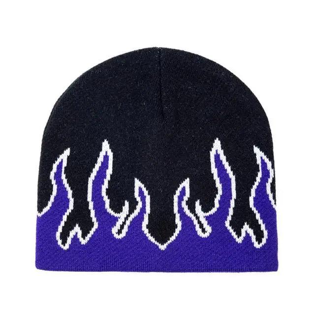 Unisex Modern Fire Design Soft Warm Beanies Comfortable Winter One Size Caps For Men And Women Stevvex
