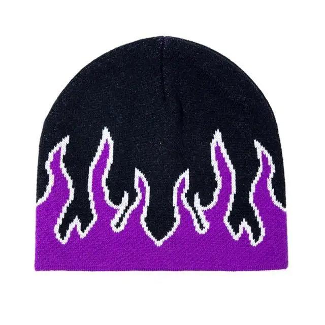 Unisex Modern Fire Design Soft Warm Beanies Comfortable Winter One Size Caps For Men And Women Stevvex