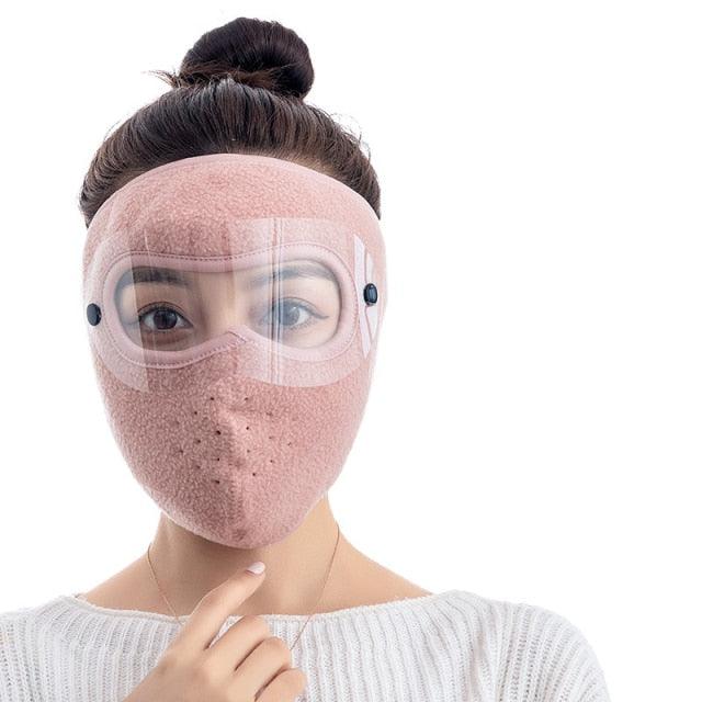 Unisex Winter Warm Mask Face Shield Cycling Caps for Outdoor Fishing Breathable Mask with HD Anti-fog Goggles Fleece Warm Scarf Sport Bandana Scarf Fishing Cycling Hiking Face Cover Neck Balaclava Neck Gaiter Warmer Face Mask Stevvex