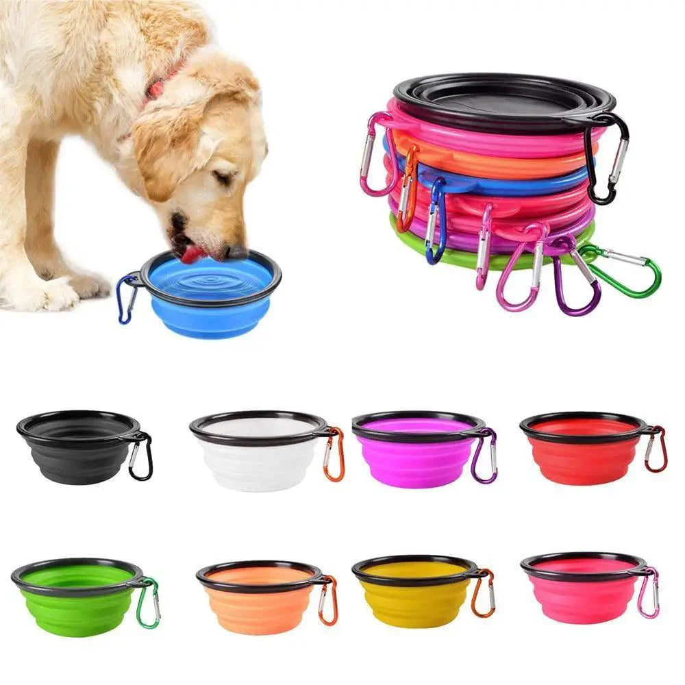 Universal Colorful Collapsible Silicone Dog Food Water Bowl Foldable Cup Dish For Pet Portable Travel Bowl For Dog Stevvex