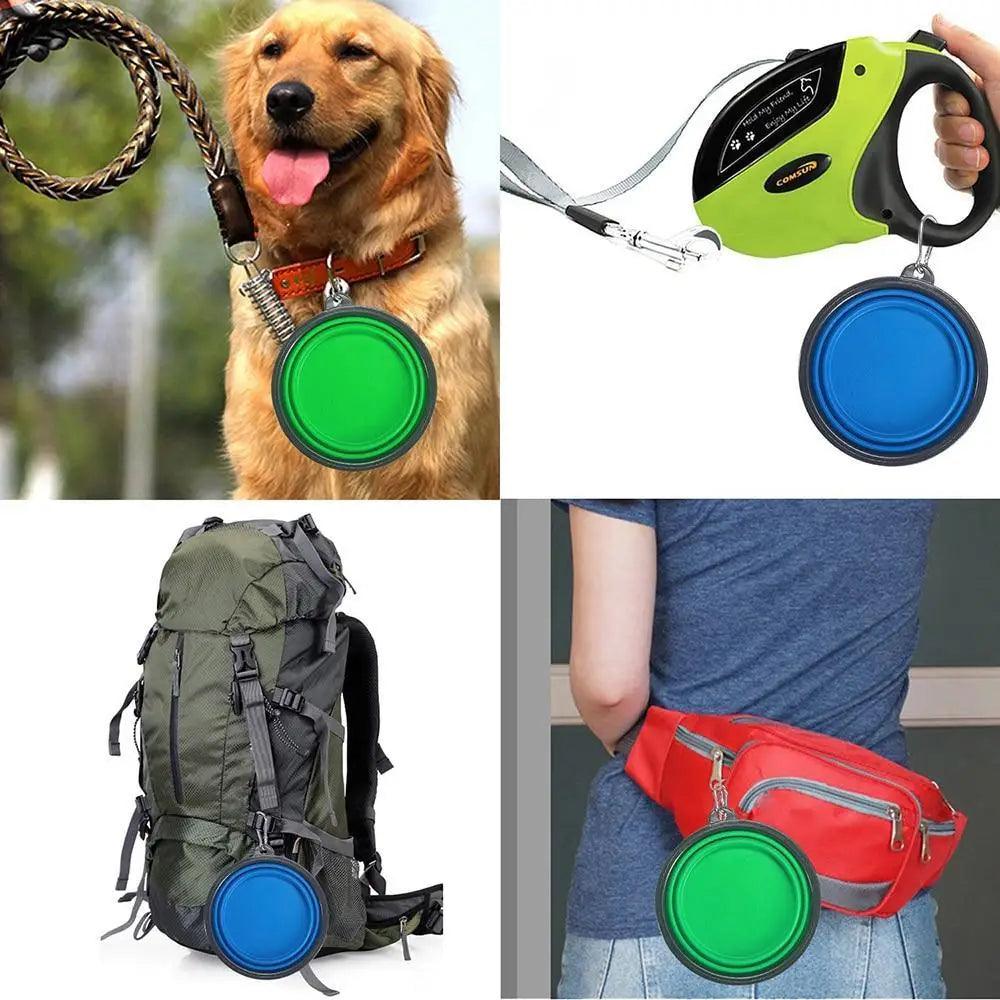 Universal Colorful Collapsible Silicone Dog Food Water Bowl Foldable Cup Dish For Pet Portable Travel Bowl For Dog Stevvex