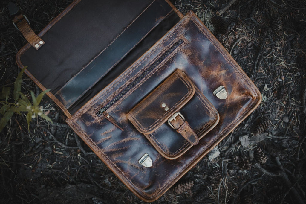 18 inch Buffalo Leather Briefcase Kodiak Leather