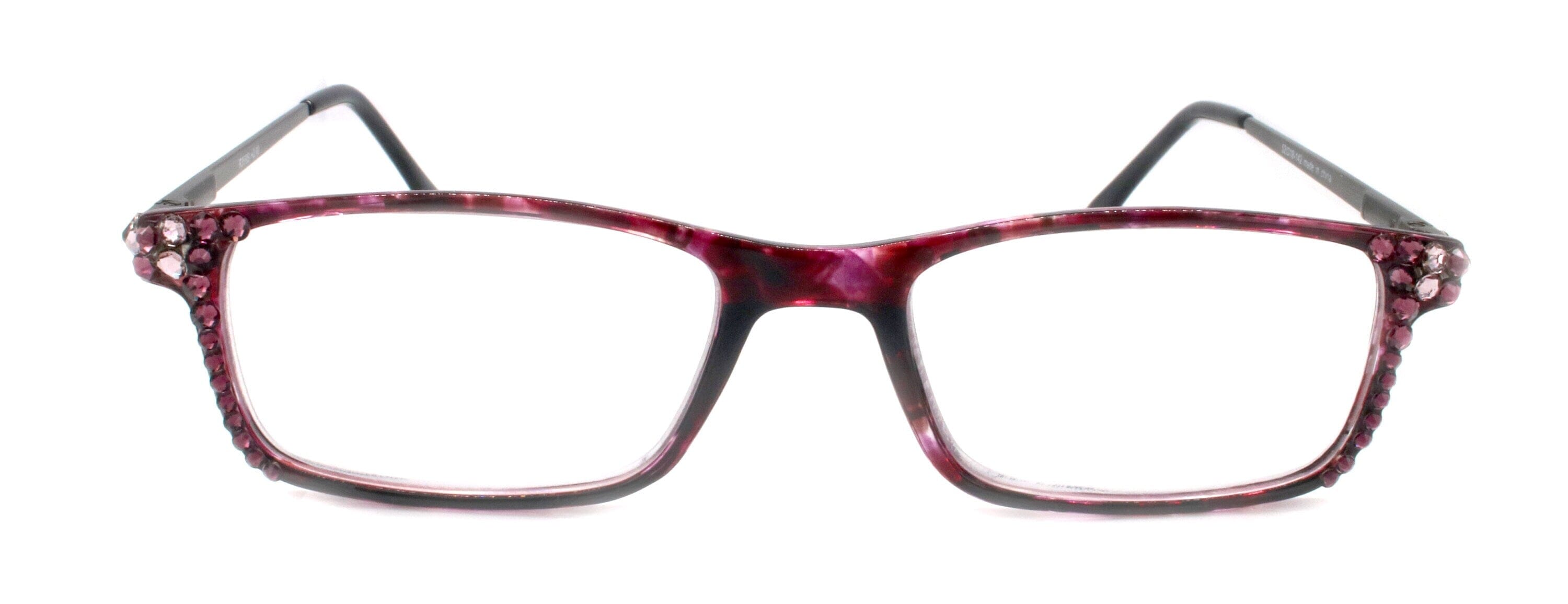 Vienna, (Bling) Women Reading Glasses W (Light Amethyst, Amethyst) +1.25 +3 (Tortoise Shell + Purple) NY Fifth Avenue