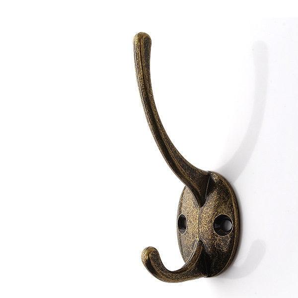 Vintage Hangers Hook Zinc Alloy Wall Hook Bronze Cloth Coat Bag Hat Hanging Hooks Bathroom Kitchen Antique Racks with Screws Vintage Antique Iron Bronze Hooks Stevvex