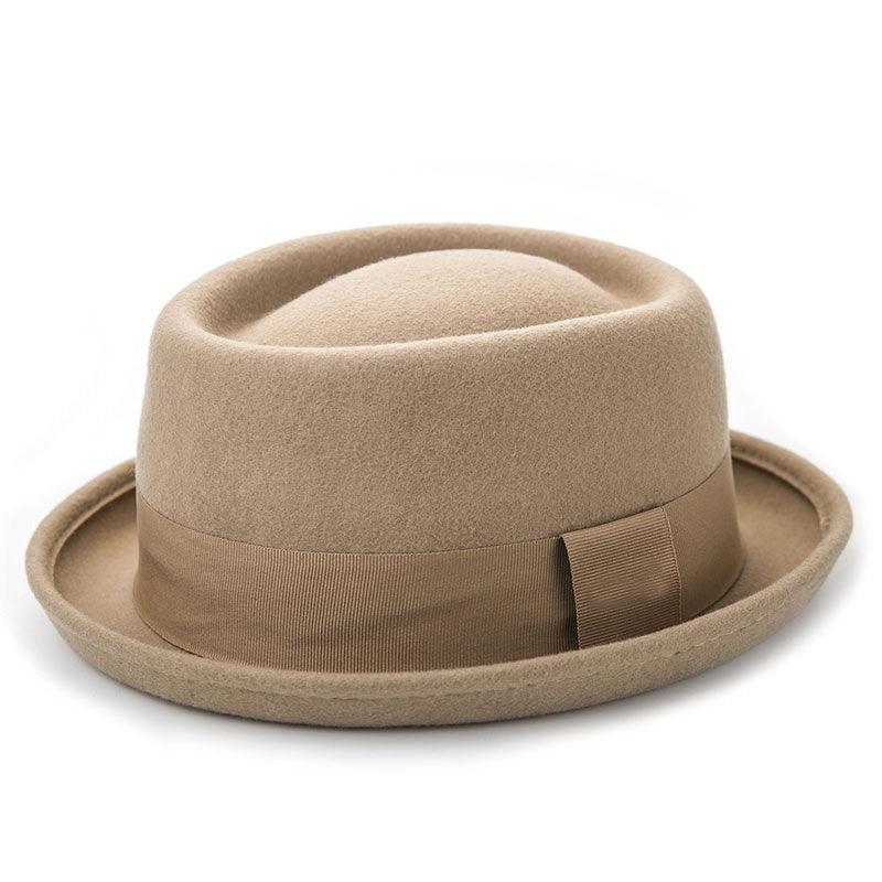 Vintage Pork Pie Hat Men Short Brim Cotton Pork Pie Hat Men's Porkpie Hats Flat Top Fedora Black Hat Mans Simple Gentlemen Party Hat Classic Design Soft Light Weight Hat Dress Hat Sun Hat Stevvex