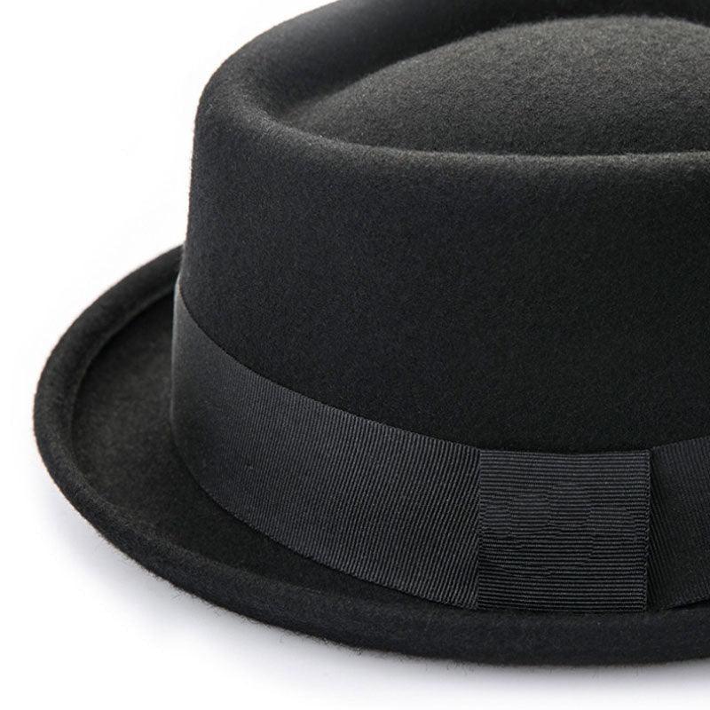 Vintage Pork Pie Hat Men Short Brim Cotton Pork Pie Hat Men's Porkpie Hats Flat Top Fedora Black Hat Mans Simple Gentlemen Party Hat Classic Design Soft Light Weight Hat Dress Hat Sun Hat Stevvex