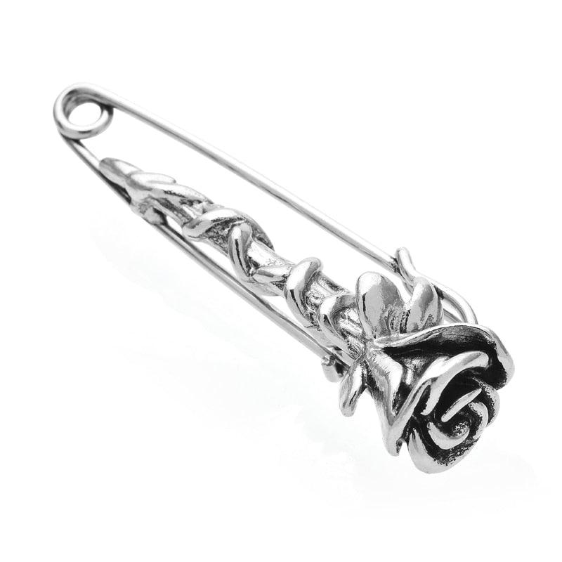 Vintage Rose-flower Safety Pins For Women Men Classic Suits Scarf Trousers Brooches Gifts Jewelry Making Charms Findings Supplies Crafting Safety Pins Stevvex