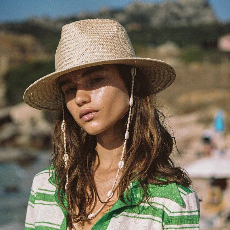 Vintage Seashells Beaded Beach Hats With Chain For Women Elegant Outdoor Ladies Hat Beach Hats Women Seashells Sun Hat Fashion Straw Fedoras Sun Hats Summer Portable Charming Hat Stevvex