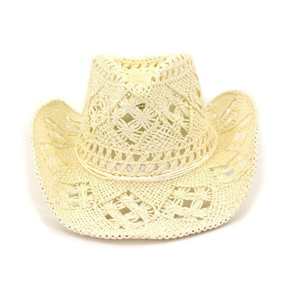 Vintage Straw Cowboy Hat Hand Made Beach Straw Hat Summer Outdoor Men's And Women's Big Brim Sun Hat  Elegant Party Cap Sun Protection Unisex Hats Breathable Hat Stevvex