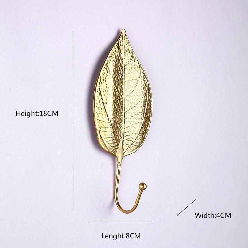 Wall Coat Rack Clothes Hanger Home Decoration Accessories Wall Hooks for Hanging Clothes Blue Leaves/Golden Leaves Home Storage Decorative Leaves Iron Hooks Tropic Plant Wall Mounted Single Clothes Hangers Decorative Hanger Hanging Hooks Stevvex