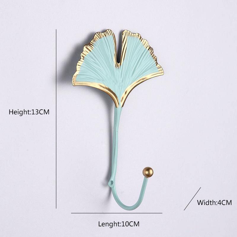 Wall Coat Rack Clothes Hanger Home Decoration Accessories Wall Hooks for Hanging Clothes Blue Leaves/Golden Leaves Home Storage Decorative Leaves Iron Hooks Tropic Plant Wall Mounted Single Clothes Hangers Decorative Hanger Hanging Hooks Stevvex