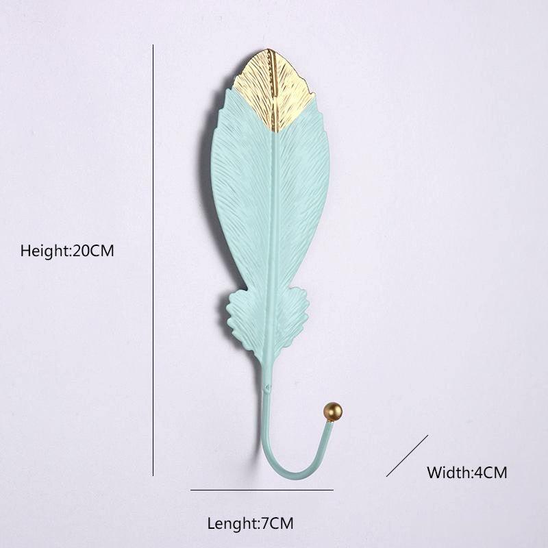 Wall Coat Rack Clothes Hanger Home Decoration Accessories Wall Hooks for Hanging Clothes Blue Leaves/Golden Leaves Home Storage Decorative Leaves Iron Hooks Tropic Plant Wall Mounted Single Clothes Hangers Decorative Hanger Hanging Hooks Stevvex