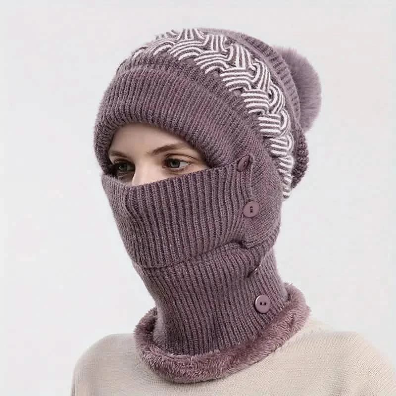 Warm Knitted Beanie Hat and Neck Warmer Set DailySale