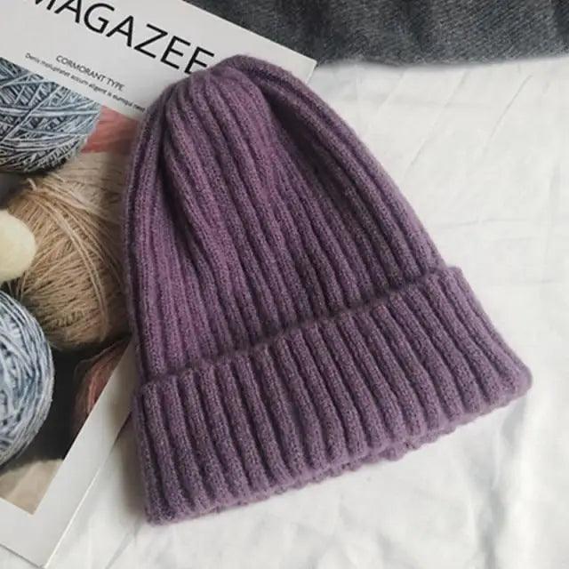 Warm Winter Casual Soft Beanies Cute Unisex Comfortable Knitted Outdoor Autumn Caps For Cold Weathers Thick Colorful Cap For Adults Stevvex
