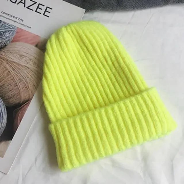 Warm Winter Casual Soft Beanies Cute Unisex Comfortable Knitted Outdoor Autumn Caps For Cold Weathers Thick Colorful Cap For Adults Stevvex