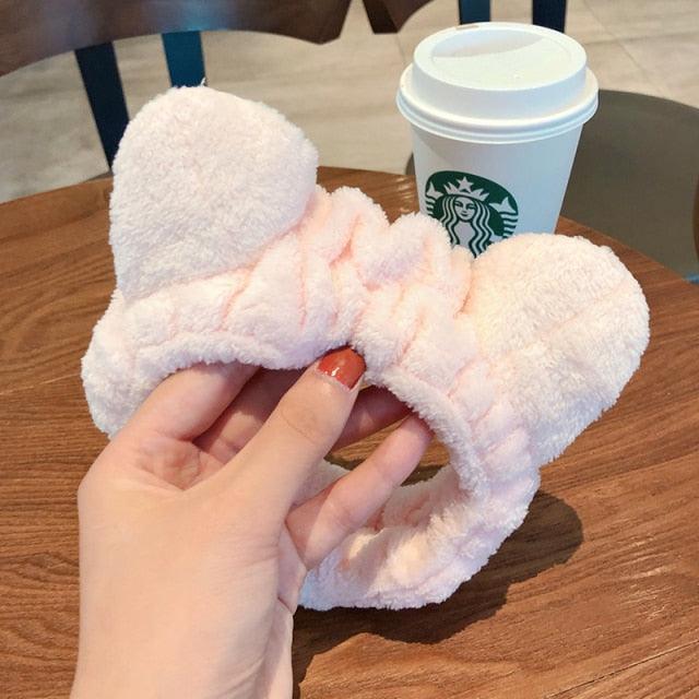 Wash Face Women Girls Hairbands Soft Warm Coral Fleece Bow Animal Ears Headbands Headwear Hair Bands Turban Gorgeous Hair Accessories For Women Stevvex