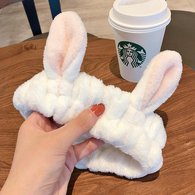 Wash Face Women Girls Hairbands Soft Warm Coral Fleece Bow Animal Ears Headbands Headwear Hair Bands Turban Gorgeous Hair Accessories For Women Stevvex