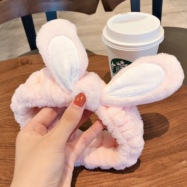 Wash Face Women Girls Hairbands Soft Warm Coral Fleece Bow Animal Ears Headbands Headwear Hair Bands Turban Gorgeous Hair Accessories For Women Stevvex