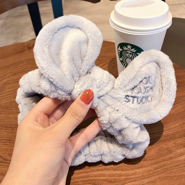 Wash Face Women Girls Hairbands Soft Warm Coral Fleece Bow Animal Ears Headbands Headwear Hair Bands Turban Gorgeous Hair Accessories For Women Stevvex