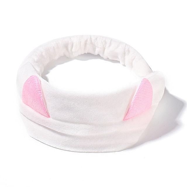 Wash Face Women Girls Hairbands Soft Warm Coral Fleece Bow Animal Ears Headbands Headwear Hair Bands Turban Gorgeous Hair Accessories For Women Stevvex