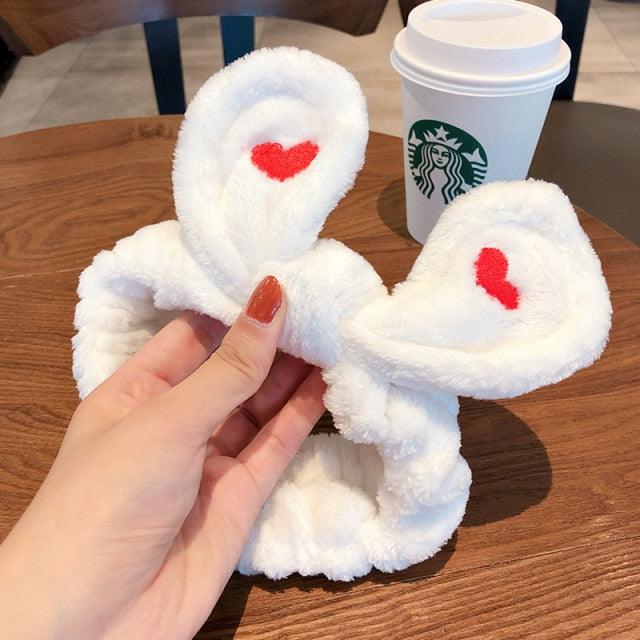 Wash Face Women Girls Hairbands Soft Warm Coral Fleece Bow Animal Ears Headbands Headwear Hair Bands Turban Gorgeous Hair Accessories For Women Stevvex