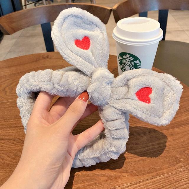 Wash Face Women Girls Hairbands Soft Warm Coral Fleece Bow Animal Ears Headbands Headwear Hair Bands Turban Gorgeous Hair Accessories For Women Stevvex