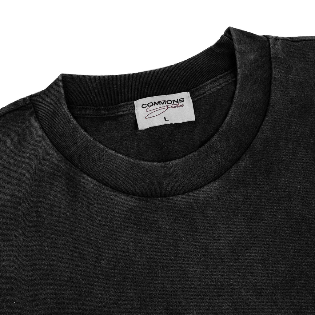 Commons Blank Star Embroidered Tee Acid Wash