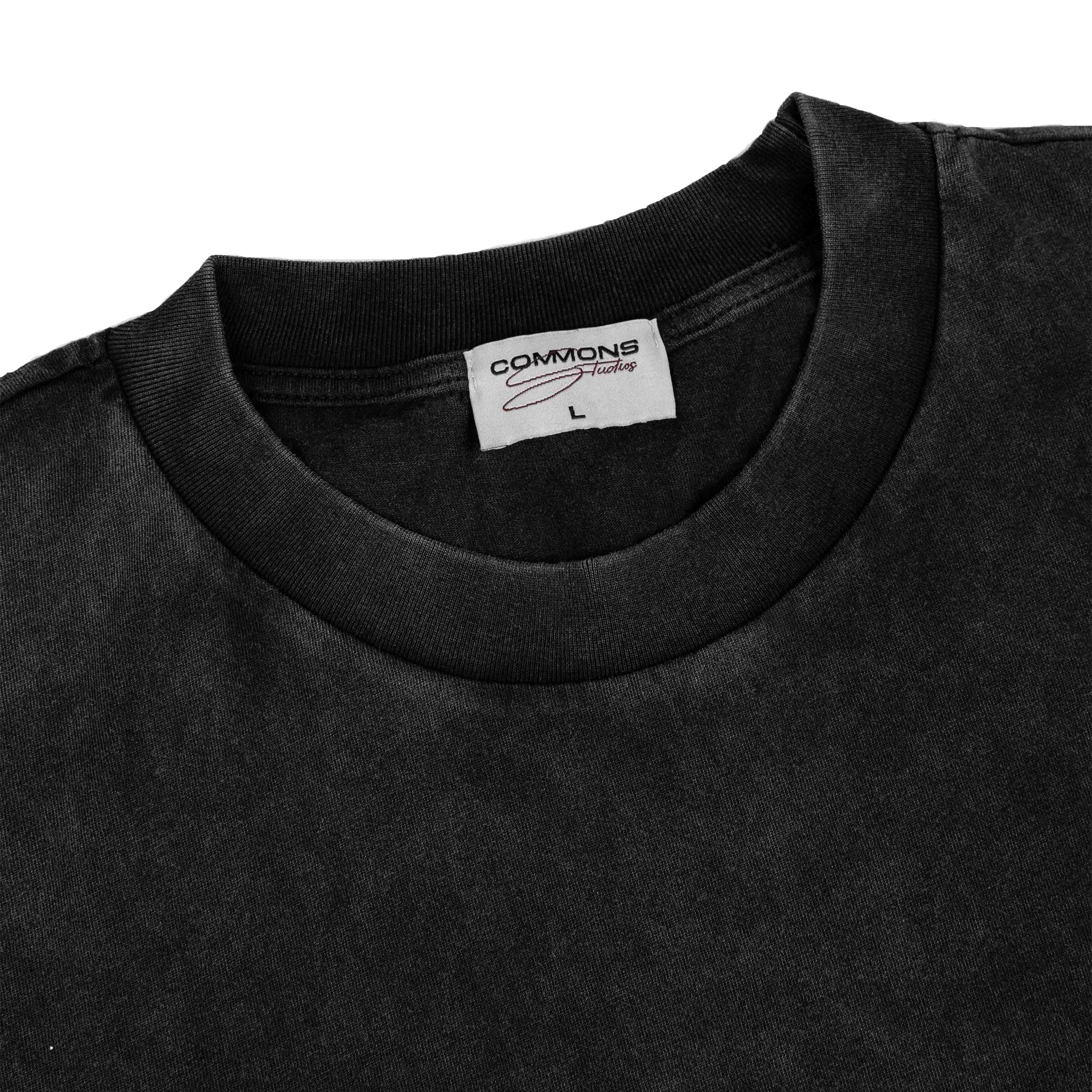 Commons Blank Star Embroidered Tee Acid Wash
