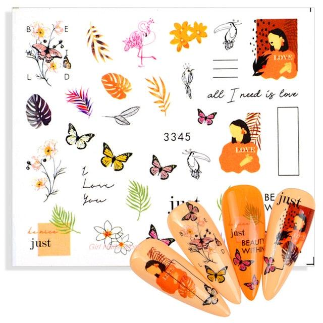 Water Decals Nail Tattoo Wolf Animal 3D Embossed Nail Sticker Flower Adhesive Manicure Slider Nail Art Tips Curve Graffiti Nail Design for Acrylic Nail Supplies Designer Nail Decorations for Women Girls Kids 3D Nail Art Stickers Decals