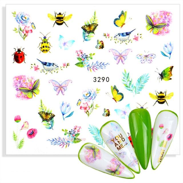 Water Decals Nail Tattoo Wolf Animal 3D Embossed Nail Sticker Flower Adhesive Manicure Slider Nail Art Tips Curve Graffiti Nail Design for Acrylic Nail Supplies Designer Nail Decorations for Women Girls Kids 3D Nail Art Stickers Decals