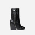 Wedge Heel Leather Large Size Boots