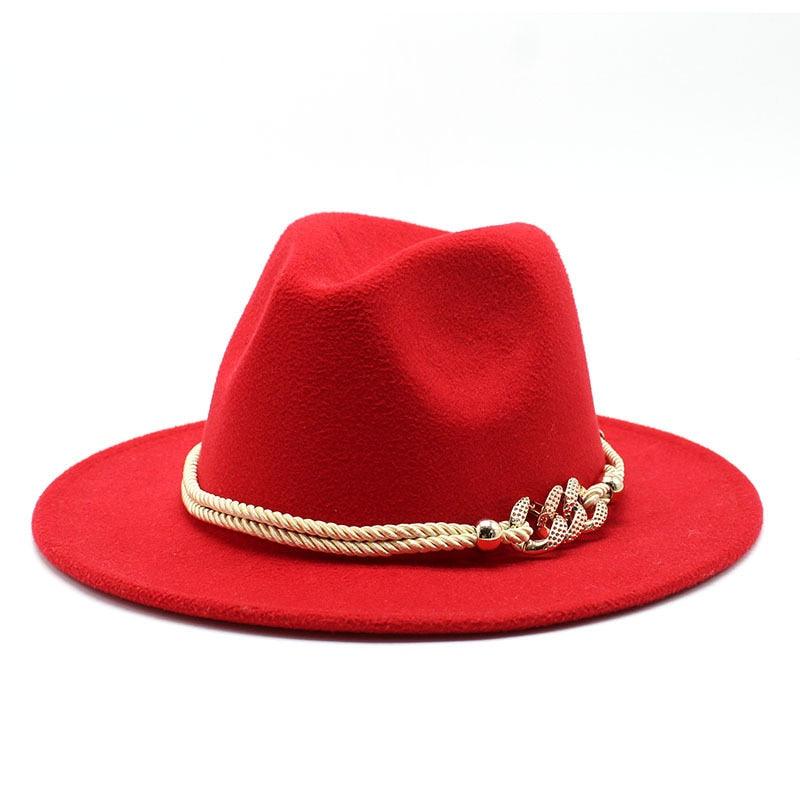White Elegant Wide Brim Simple Hat Summer Women Lady Retro Wide Brim Hat Charming Fedora Hat Solid Color Fedoras Hat With Chain Men Women Cotton Comfortable Jazz Cap 56-58cm Stevvex