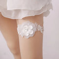 White Lace Floral Wedding Supplies Elastic Leg Ring