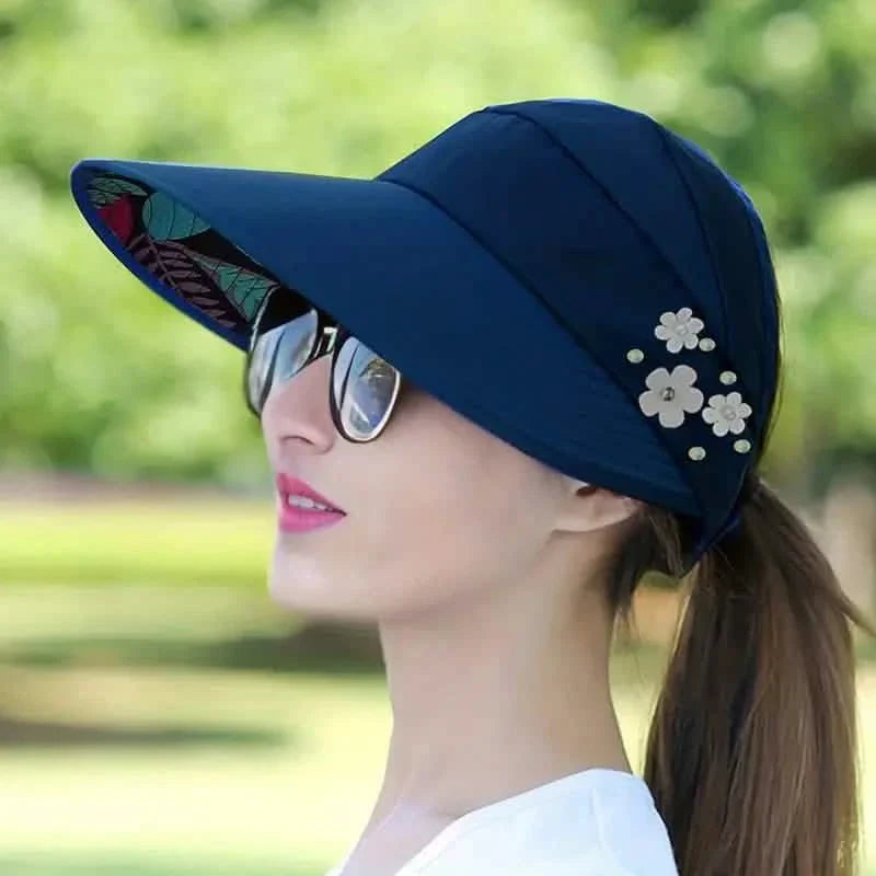 Wide Brim Sun Visor Foldable Picnic Hat Beach UV Protection Scallop Cap DailySale