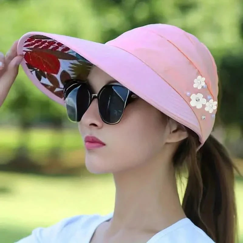 Wide Brim Sun Visor Foldable Picnic Hat Beach UV Protection Scallop Cap DailySale