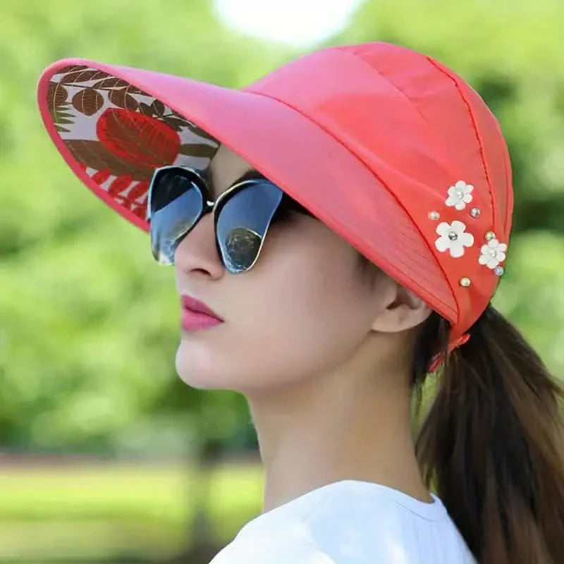 Wide Brim Sun Visor Foldable Picnic Hat Beach UV Protection Scallop Cap DailySale