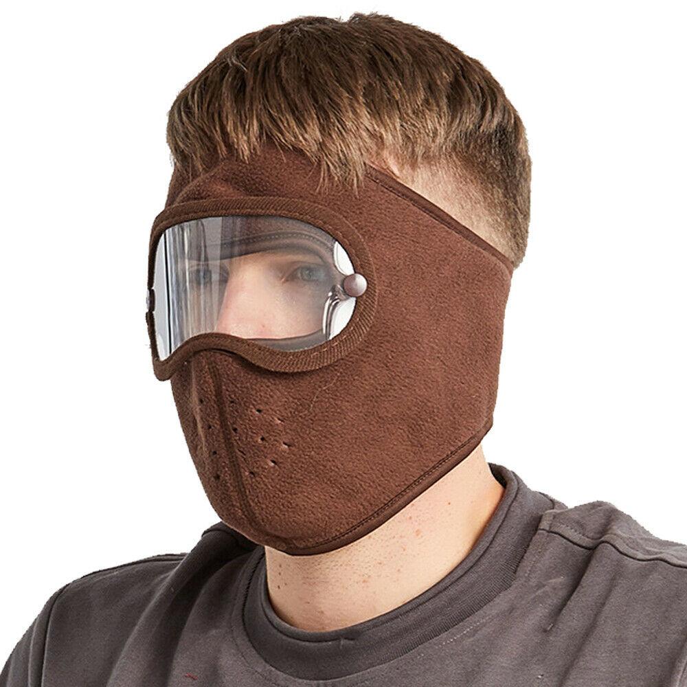 Windproof Anti Dust Face Mask Cycling Ski Breathable Masks Fleece Face Shield Hood Caps with HD Goggles Cycling Cap Balaclava  Skating Hat Motorbike Biker Racing Breather Mask Tactical Airsoft Cap Scarf Mask Ski Hat Spring Summer For Men Women Stevvex
