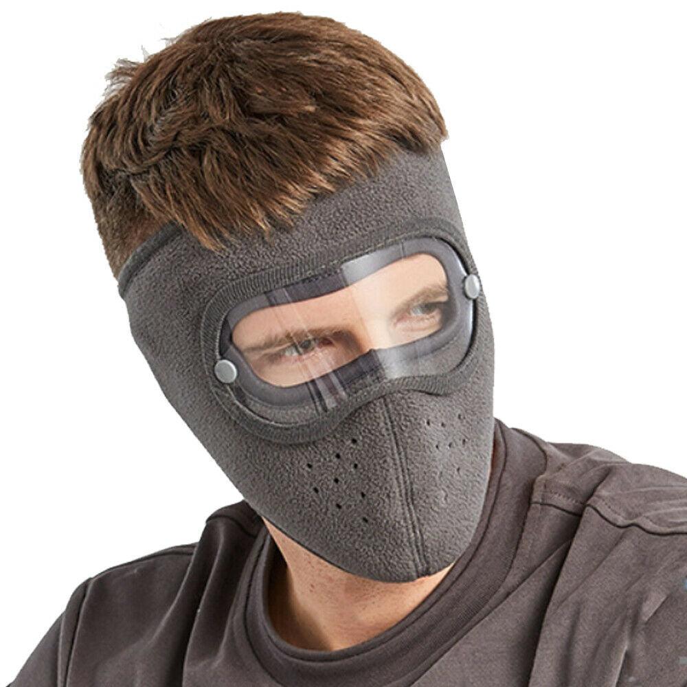 Windproof Anti Dust Face Mask Cycling Ski Breathable Masks Fleece Face Shield Hood Caps with HD Goggles Cycling Cap Balaclava  Skating Hat Motorbike Biker Racing Breather Mask Tactical Airsoft Cap Scarf Mask Ski Hat Spring Summer For Men Women Stevvex