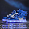 Winged White High Top Light Shoes Children
