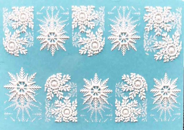 Winter Christmas Acrylic Engraved Nail Sticker Colorful Snow Design Decals Nail Water Slide Decals Nail Art Stickers Decals Christmas Snowflake Bronzing Christmas Slider Nail Art 3D Decals Decoration  Decals Snowflakes Elk Bear Christmas Xmas Stickers
