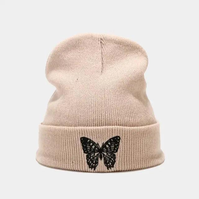 Winter Comfortable Butterfly Warm Caps Soft Elastic Outdoor Elegant Cap For Women And Men Stretchy Cold Weather Caps Stevvex