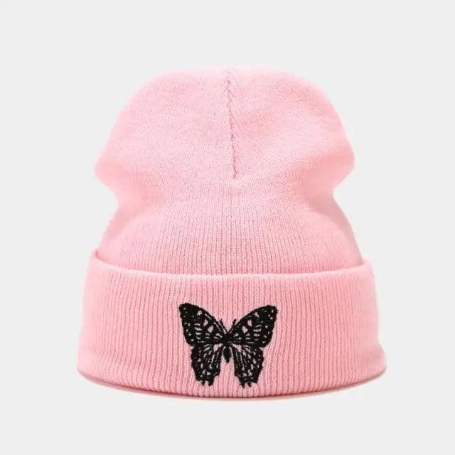 Winter Comfortable Butterfly Warm Caps Soft Elastic Outdoor Elegant Cap For Women And Men Stretchy Cold Weather Caps Stevvex